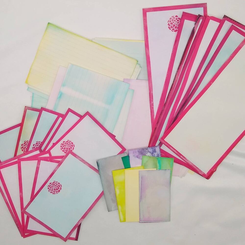 Dyed Paper Variety Pack, Pastel Dyed Paper, Hand Dyed Paper, Junk Journal Supply
